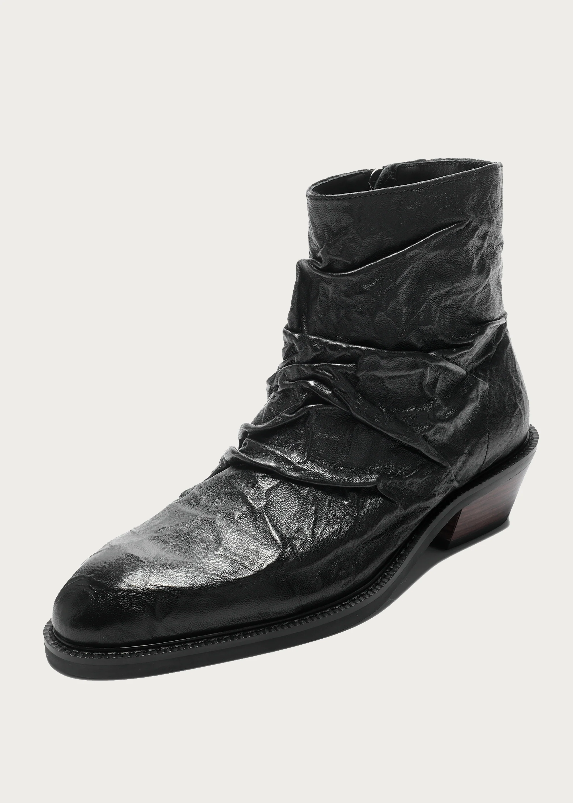 Ankle boots Metallic-texture Ruched Sheepskin - Image 5