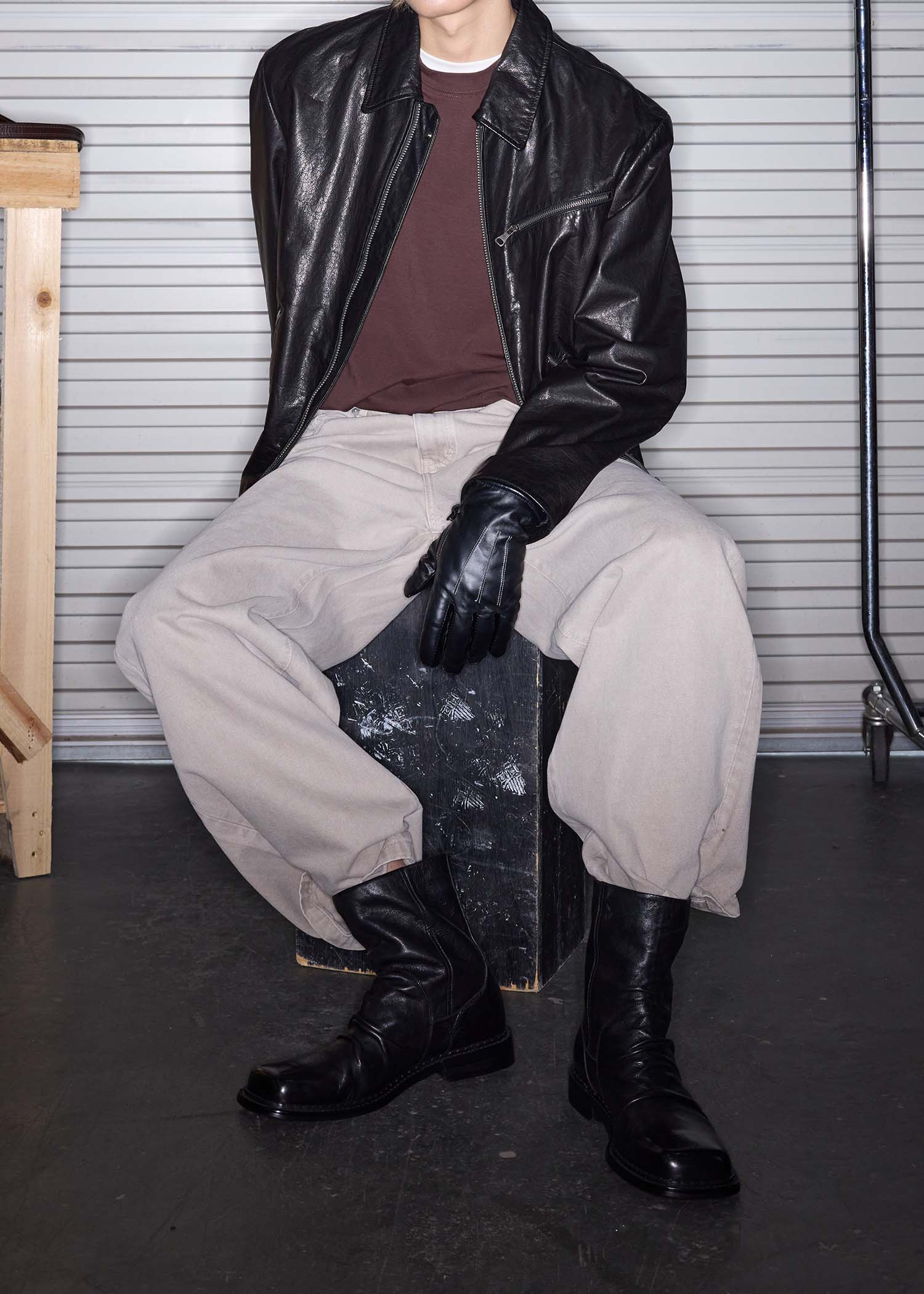 Ankle boots Square-toe Ruched Washed-horsehide - Image 4