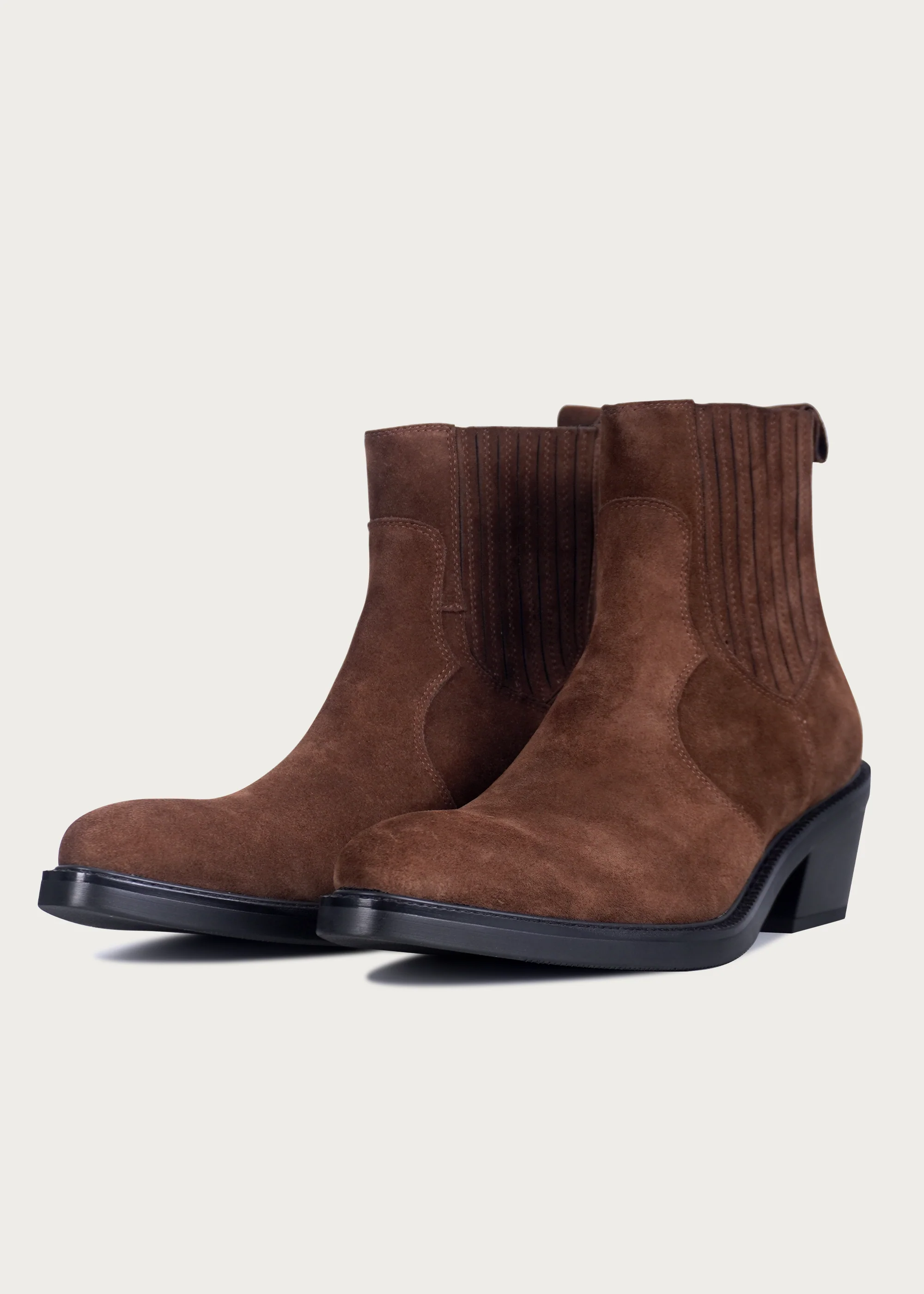 Chelsea boots Pointed toe Velvet earth brown - Image 4