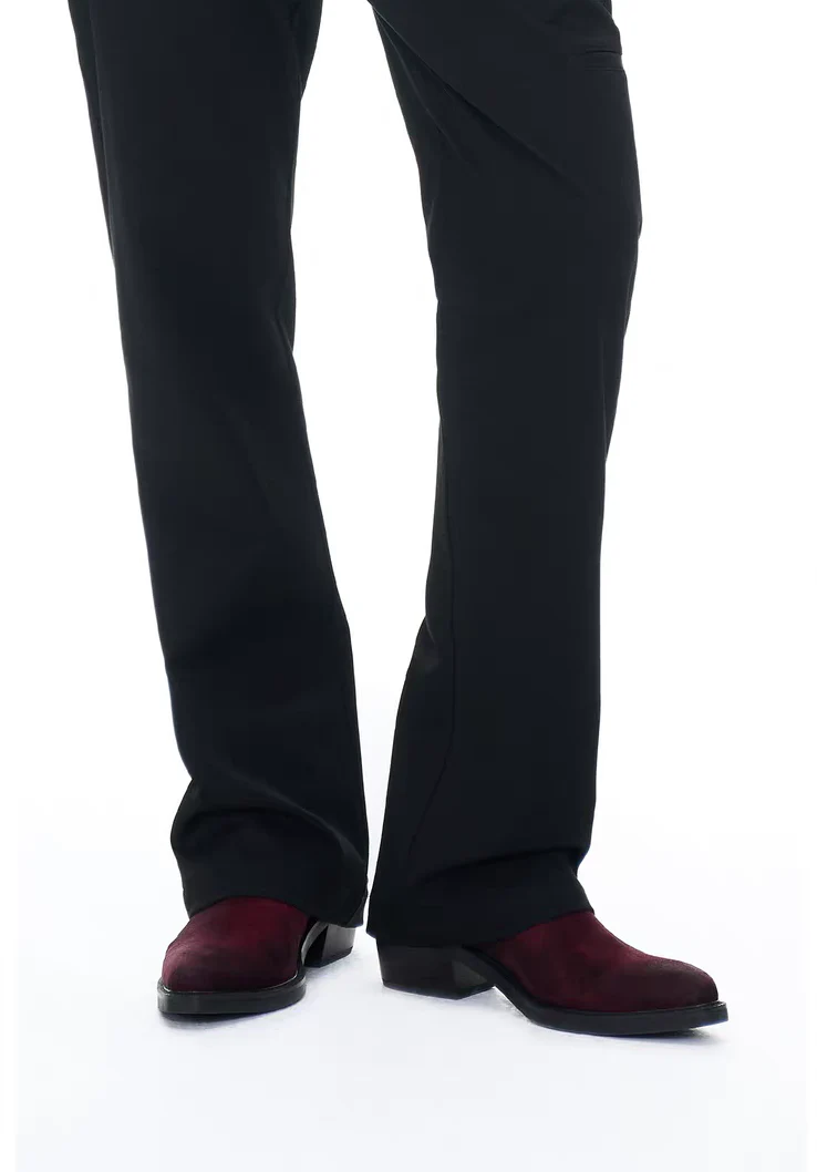 Chelsea boots Pointed-toe Velvet Garnet red - Image 6