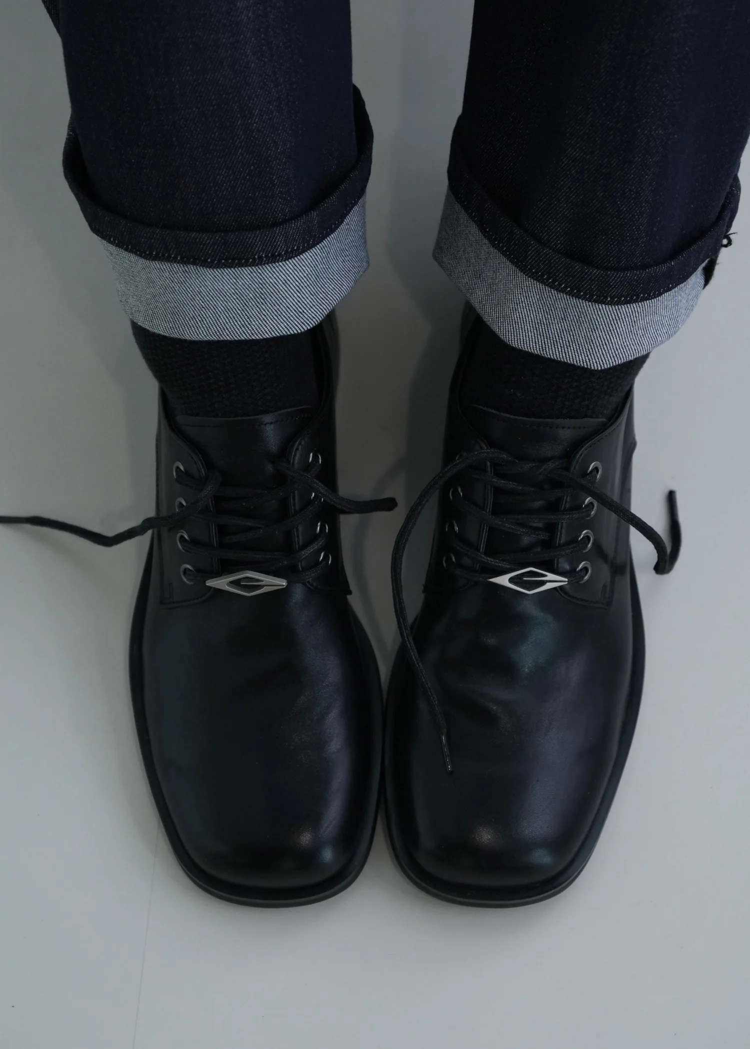 【Pre-sale 15 days】Leather Derby shoes Black - Image 4