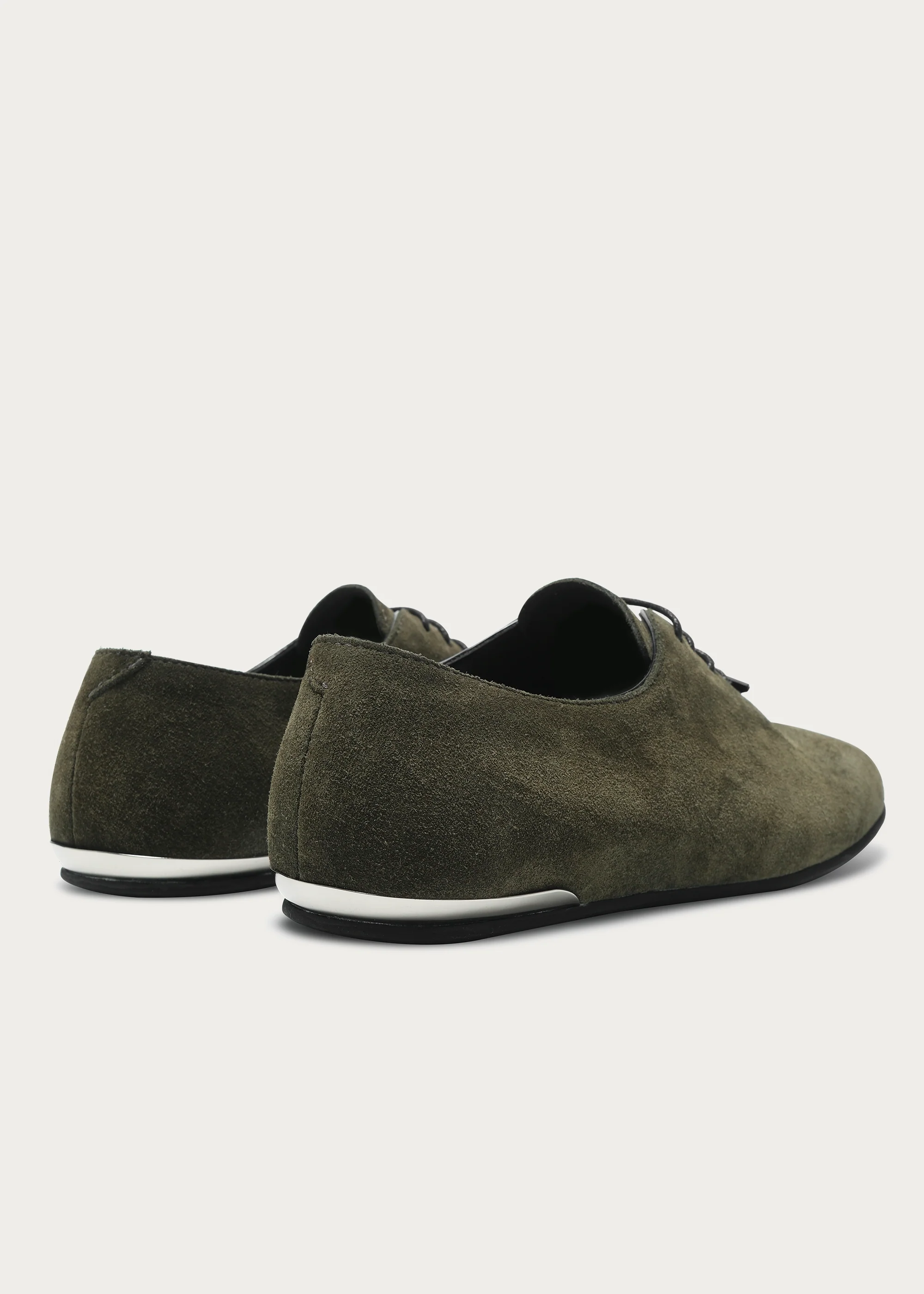Leather shoes Thin-soled Suede Army green - Image 6