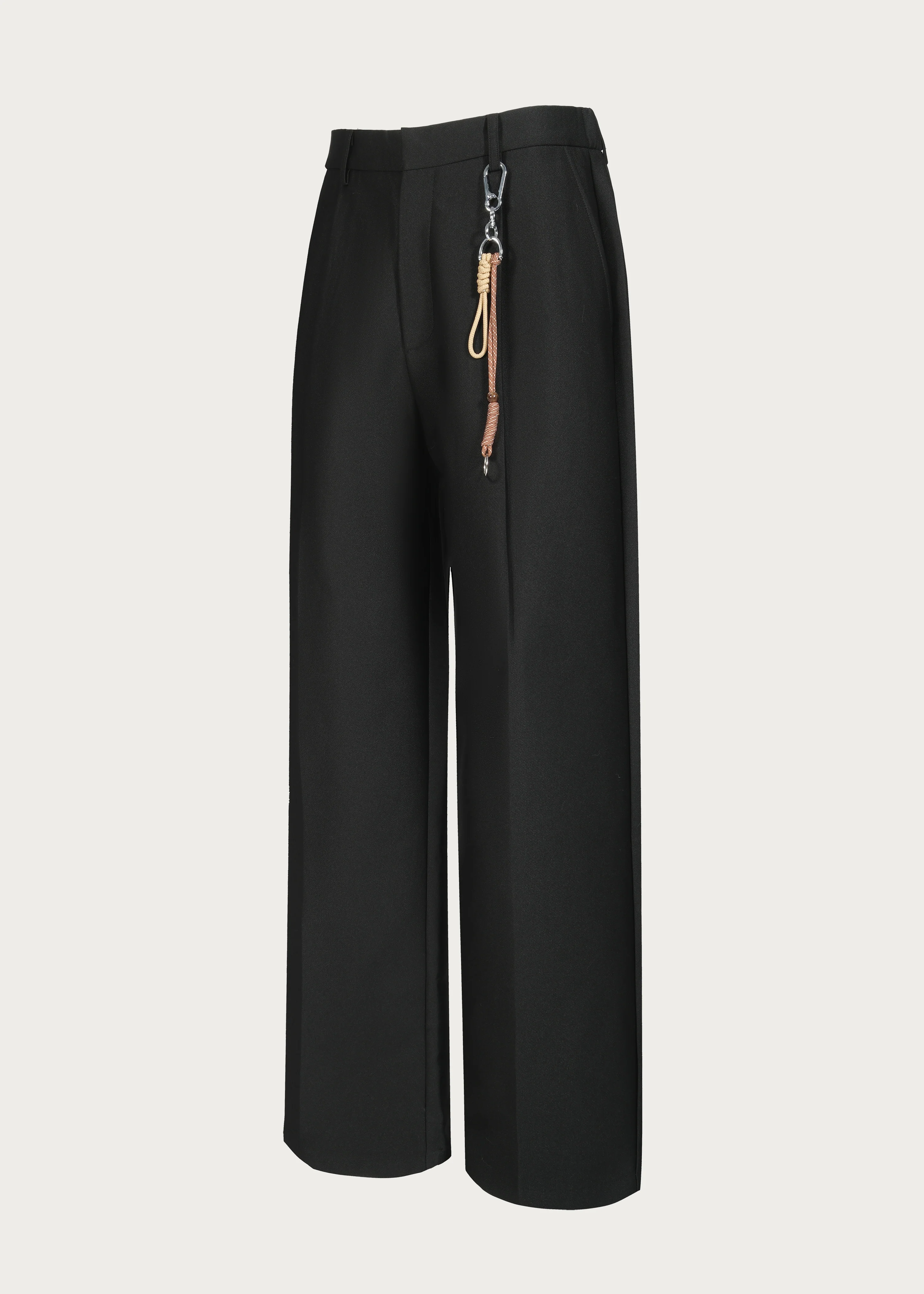 Three-Dimensional Cutting Rope-decorated Straight-leg Trousers - Image 3
