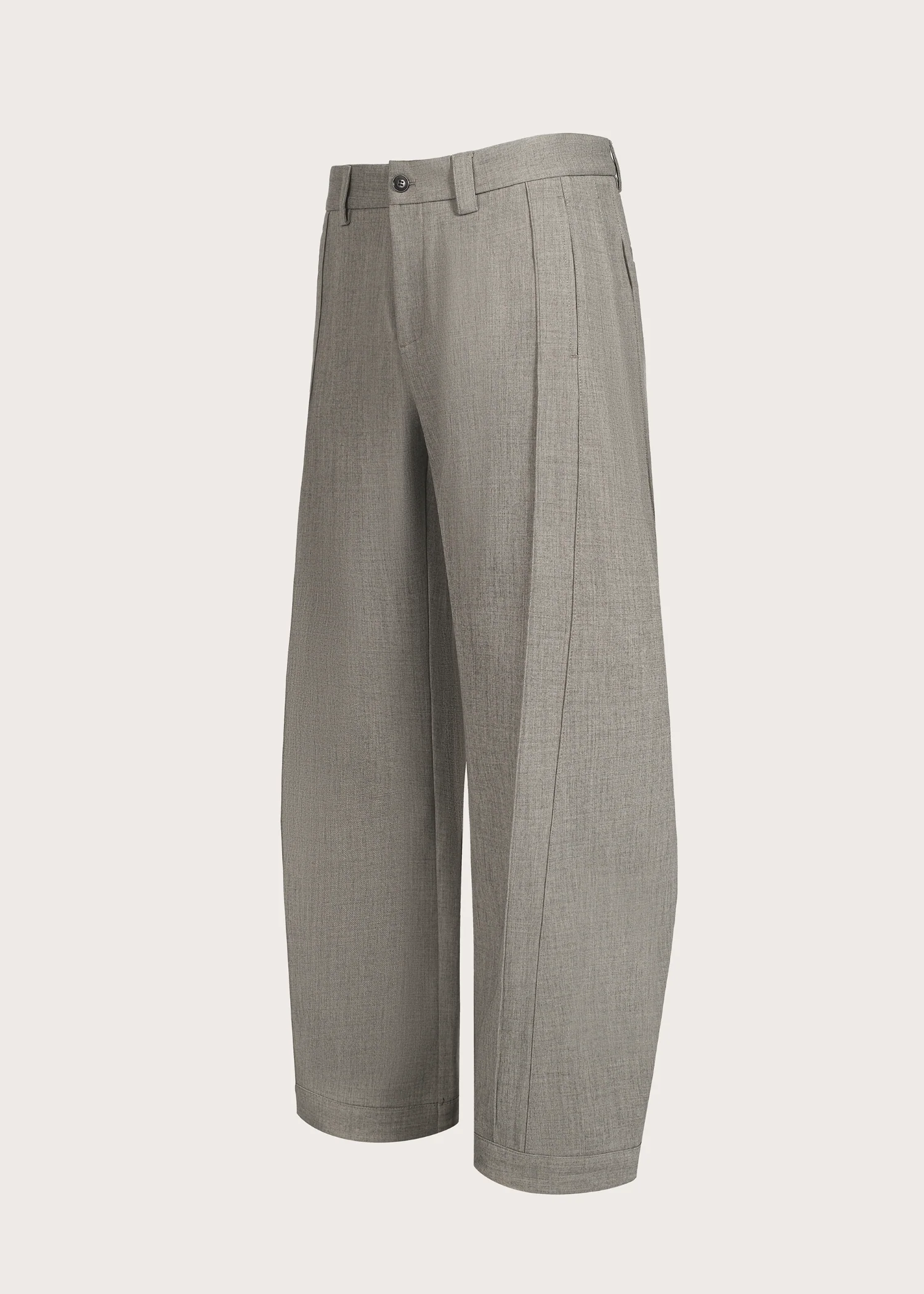Three-dimensional quilted pleated design silhouette trousers Khaki - Image 3
