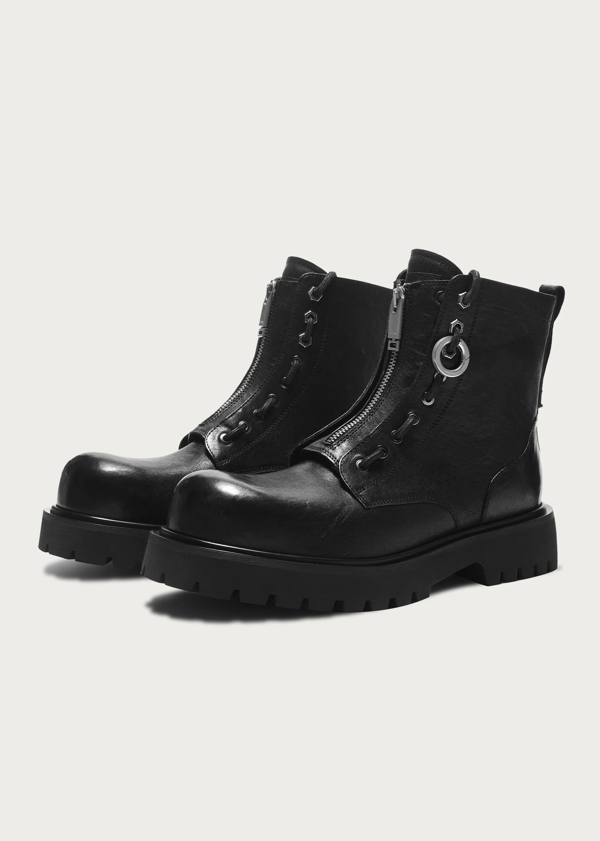 Workwear horsehide Zipper boots Black - Image 5